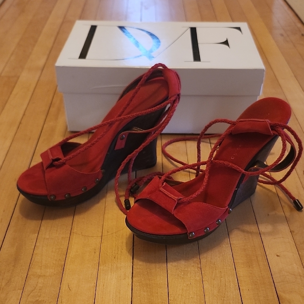 DVF Women's Red Strappy Sandals